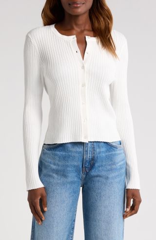 1.STATE, Cotton Rib Crop Cardigan