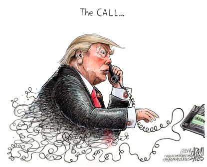 Political Cartoon U.S. Trump Ukraine