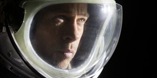 Ad Astra Brad Pitt looking into the darkness of space