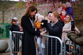 Kate Middleton with guests in Aberfan, Wales
