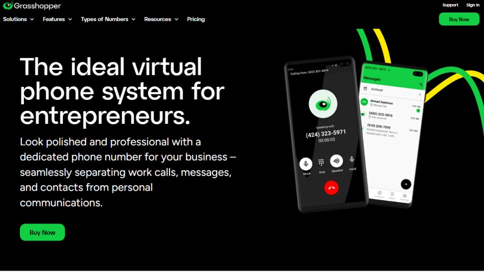 Website screenshot of Grasshopper (March, 2026)