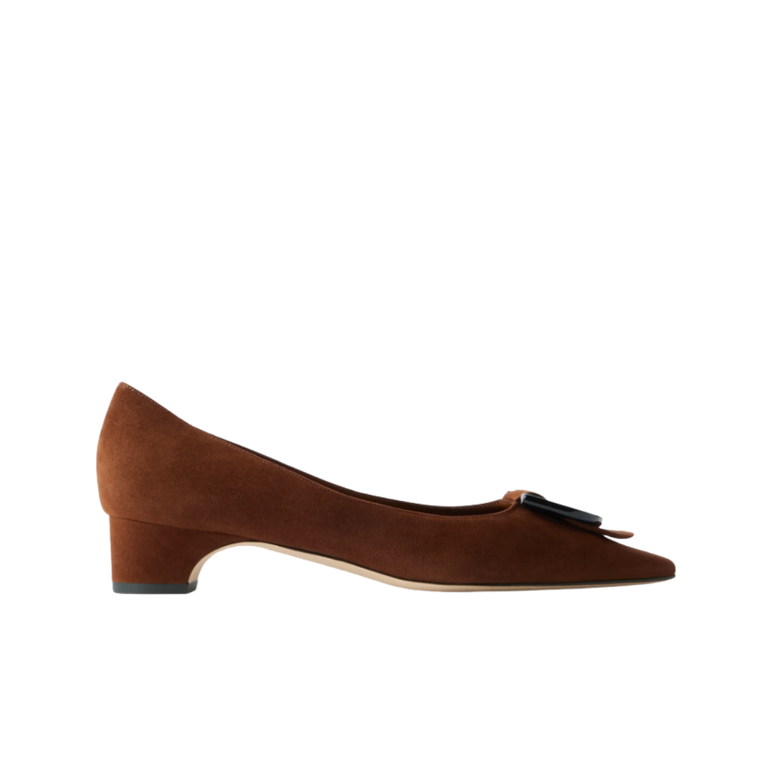 MANOLO BLAHNIK, Beti 30 Embellished Suede Pumps