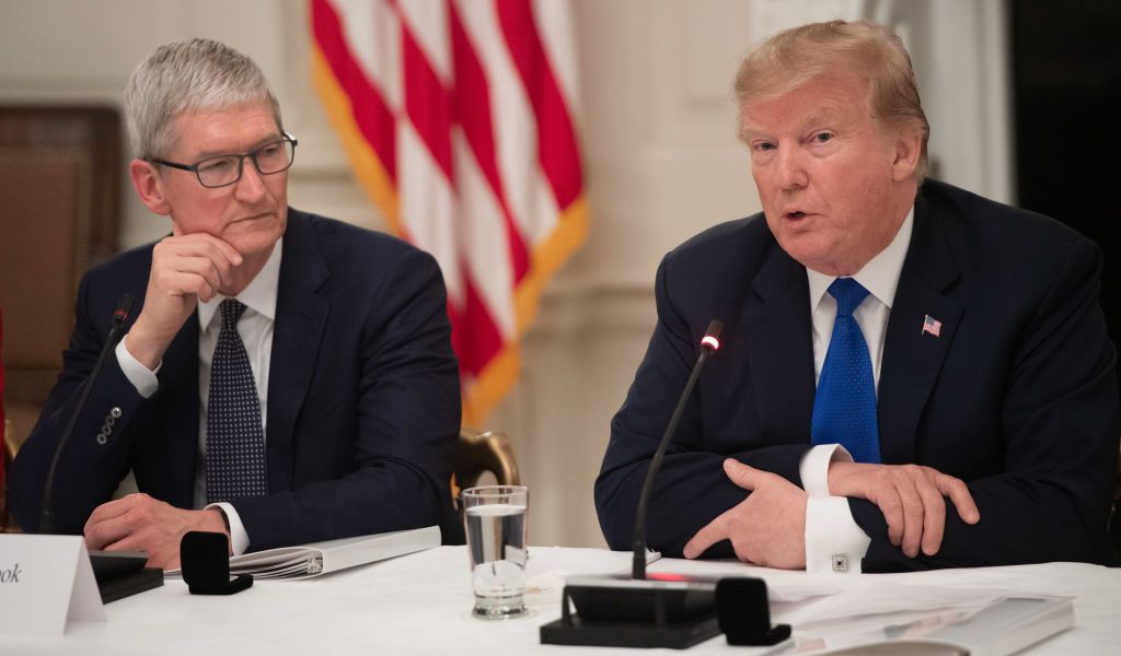 Tim Cook and Donald Trump.