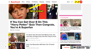 BuzzFeed homepage