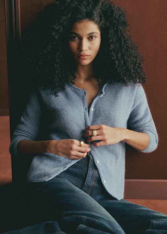 Gaspard Cardigan - Vintage Blue - Super Kid Mohair - S&amp;eacute;zane