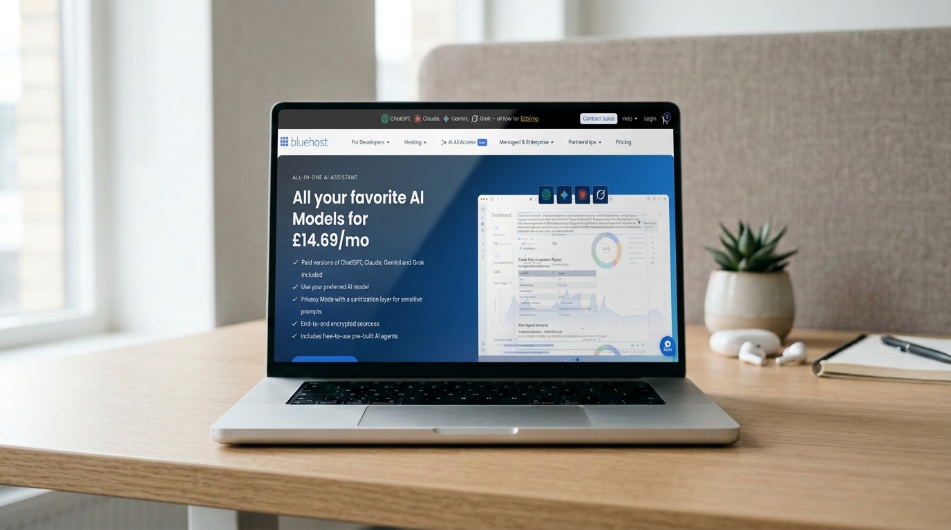 Screenshot of Bluehost on a macbook