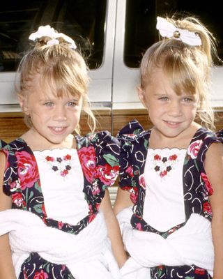 Mary-Kate and Ashley Olsen as young girls in 1991.