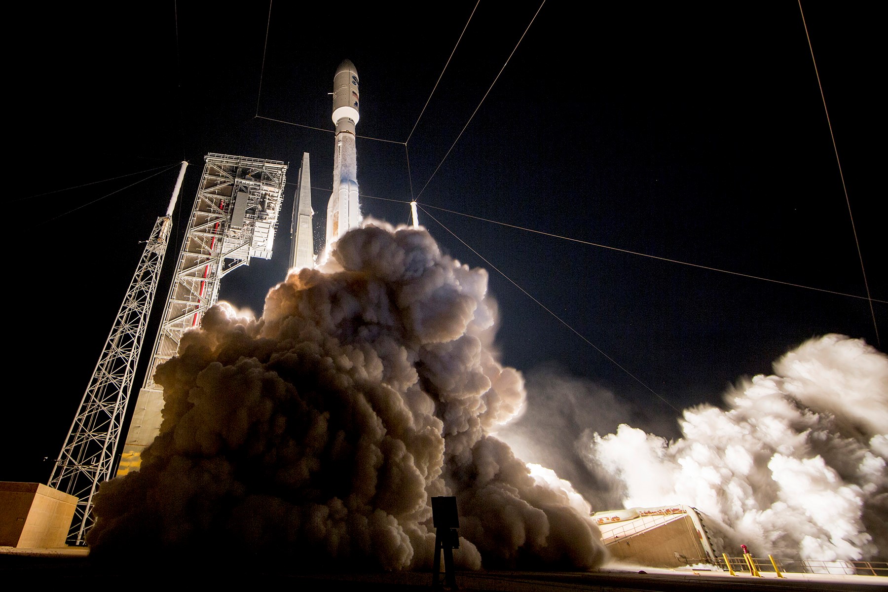 A United Launch Alliance Atlas V rocket launches the advanced new GOES-R weather satellite into orbit from Space Launch Complex 41 at Cape Canaveral Air Force Station, Florida on Nov. 19, 2016.