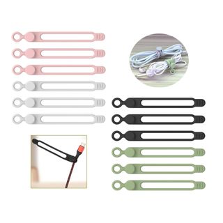 [12Park]UMUST Silicone Cable Ties, Reusable Cable Management Organizer,Cable Straps,Cord Ties,Multipurpose Elastic Cord Organizer for Bundling and Fastening...