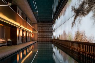 Indoor swimming pool at Le Nolinski hotel, Paris, France