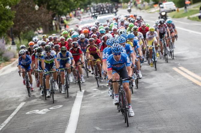 Christian Vandevelde (Garmin-Sharp) helps set tempo on the front of the field.