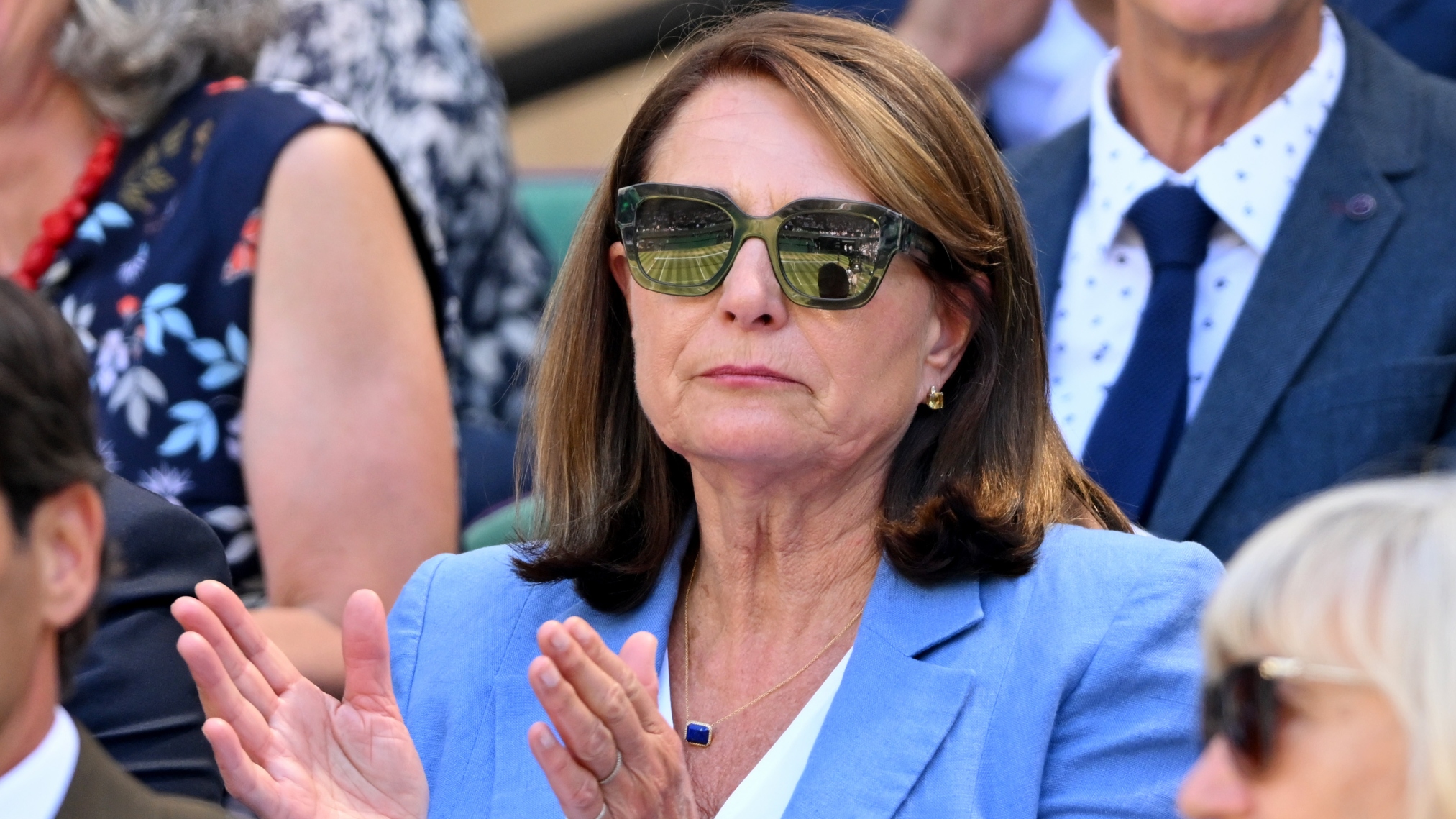 Carole Middleton claps during day eight of the 2026 Wimbledon Tennis Championships 