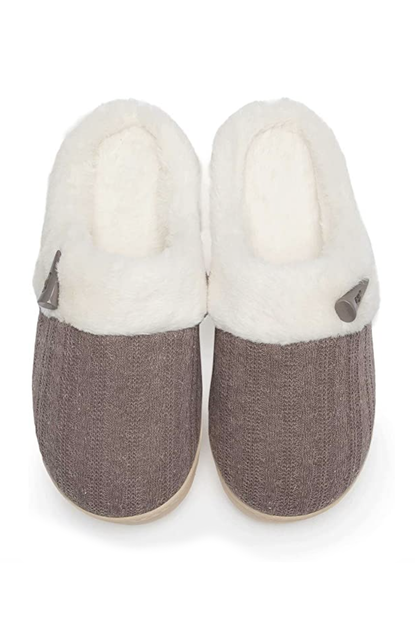 NineCiFun Fuzzy Slippers Memory Foam House 