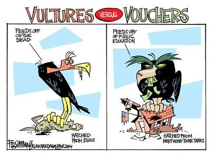 Political cartoon education vouchers