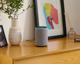 How to set up Alexa with an Amazon Echo Plus on a sideboard