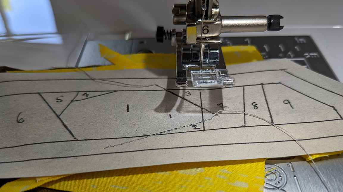 Brother Innovis NV1800Q review, a close up of material being stitched