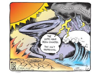 Political cartoon GOP election environment climate change