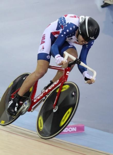 Bobby Lea hits the boards in the men&sup1;s omnium