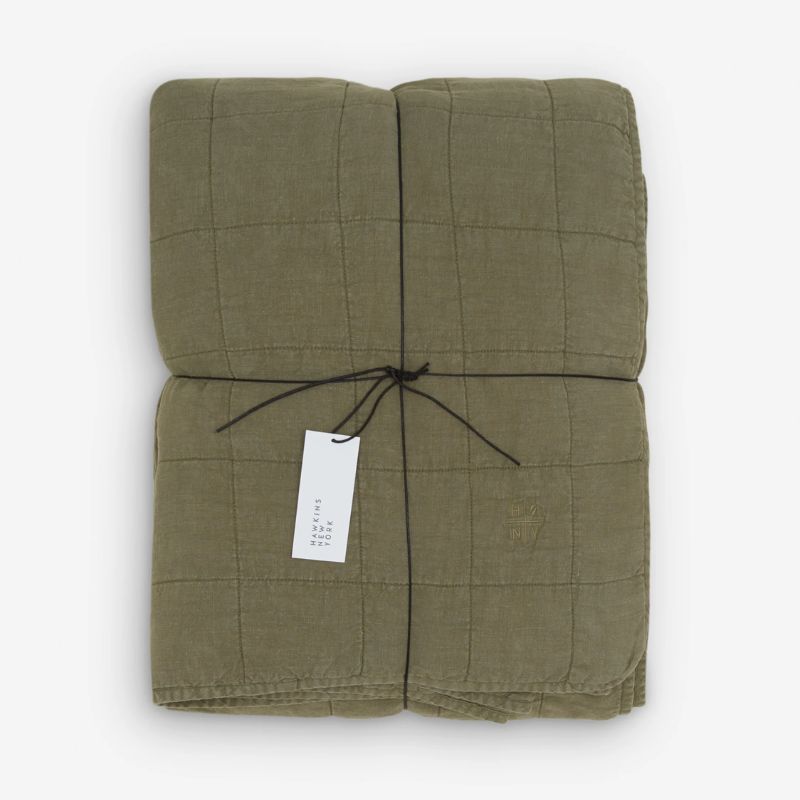 olive green bed quilt