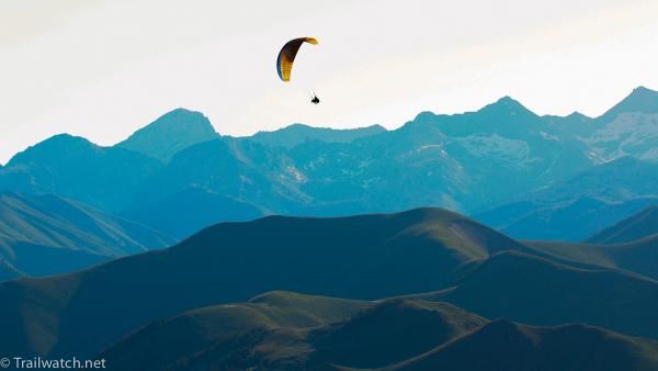 Early morning parachuting over the Pioneer Mountains