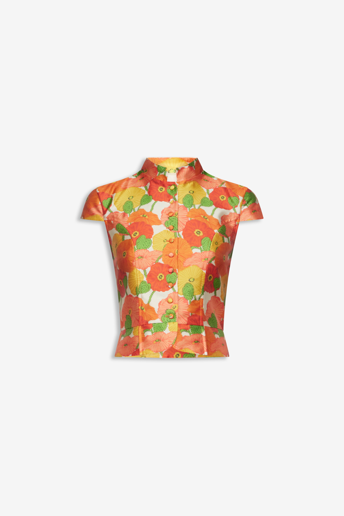 Satin Summer Top &amp;mdash; Multicolour Floral - Xs