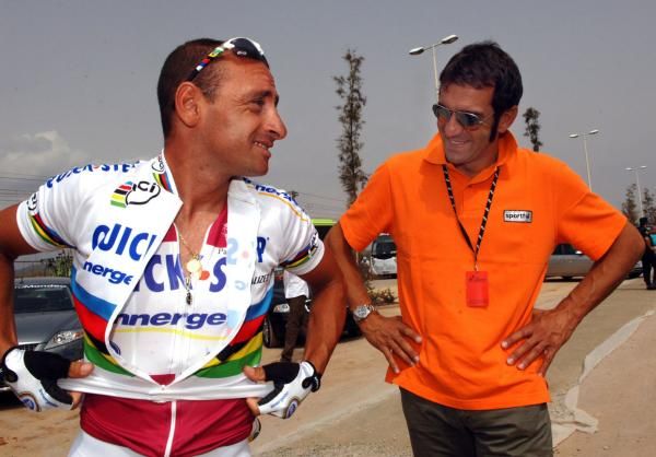 Paolo Bettini with the late Franco Ballerini