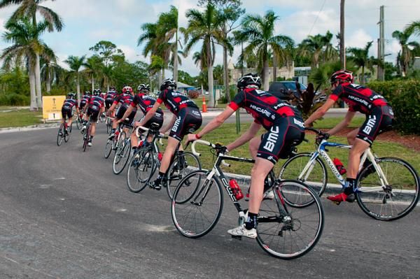 The BMC-Hincapie Sportswear Development Team put in the miles at their pre-season Bahamas training camp