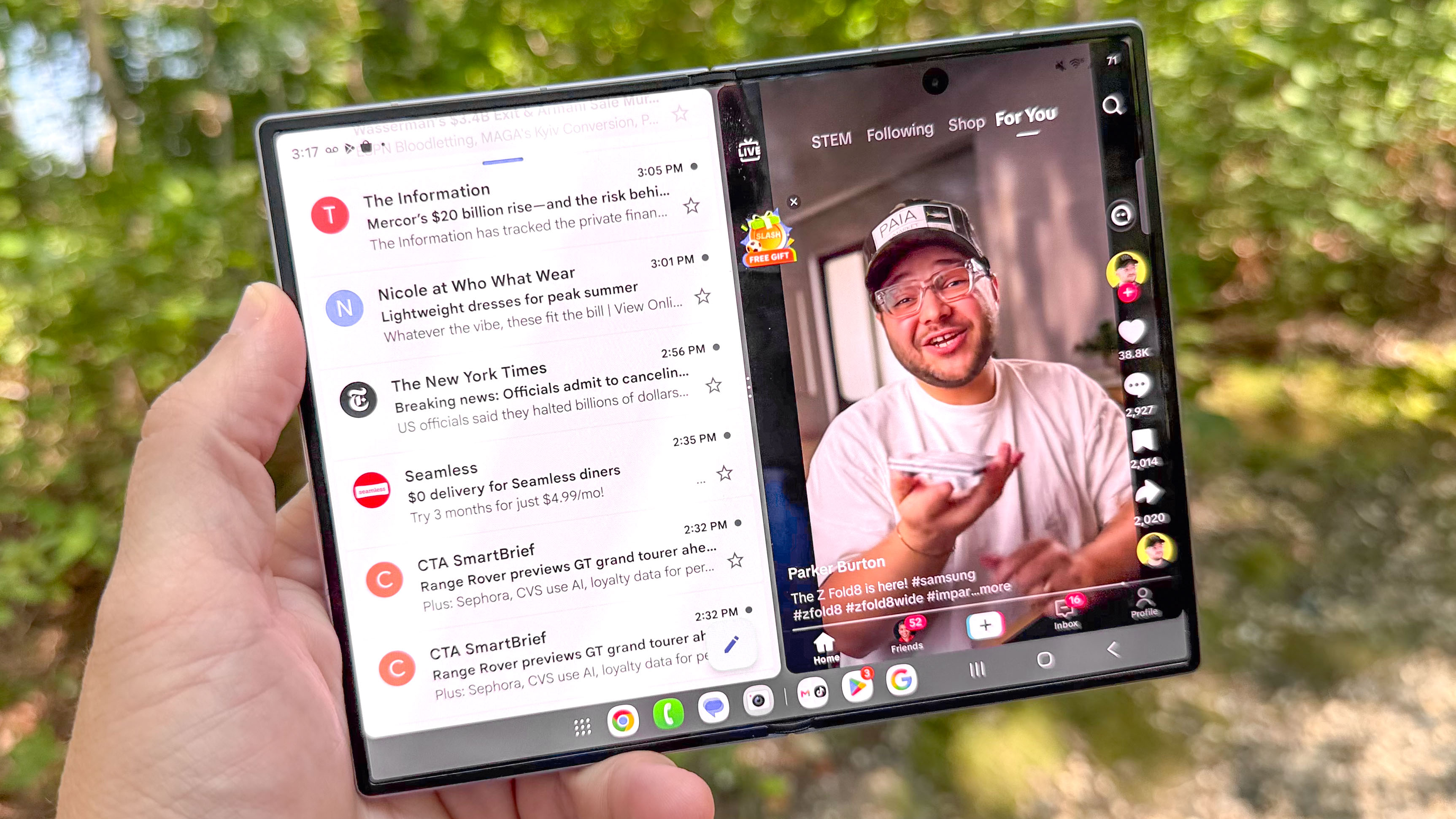 Galaxy Z Fold 8 shown held in-hand