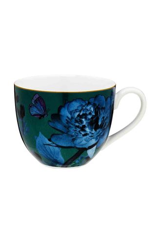 blue floral mug