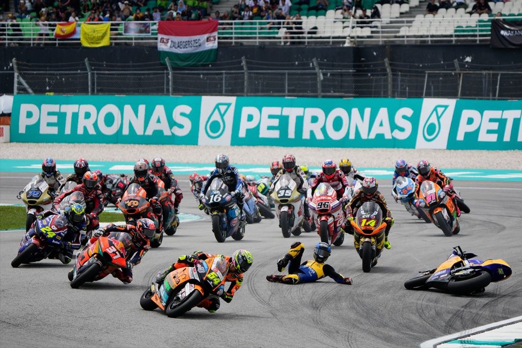 A motorcycle race.