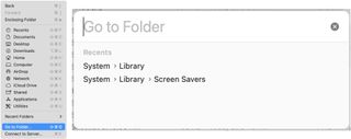 To see folder enhancements choose Finder from the Mac Dock, then select Go on the menu bar. Click Go to Folder.