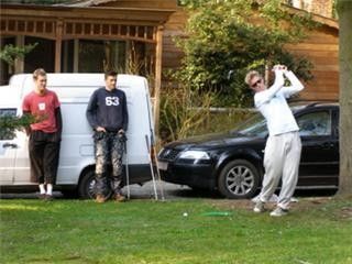 Watching a real pro swing a golf club