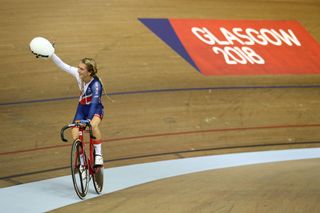 Laura Kenny – pictured after winning the Elimination Race at the 2018 UEC European Track Championships in Glasgow, Scotland – is another rider who juggles elite-level sport with motherhood