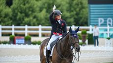 British eventer Tom McEwen pictured at the Paris Olympic eventing dressage.