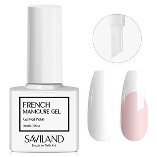 Saviland French Gel Nail Polish: 1pc 10 Ml White Gel Polish Easy French Smile Line in 5s French Tip Nail Tool French Nails U V Led Gel French Tip Nail Art Nail Supplies for Starter Professional Gift