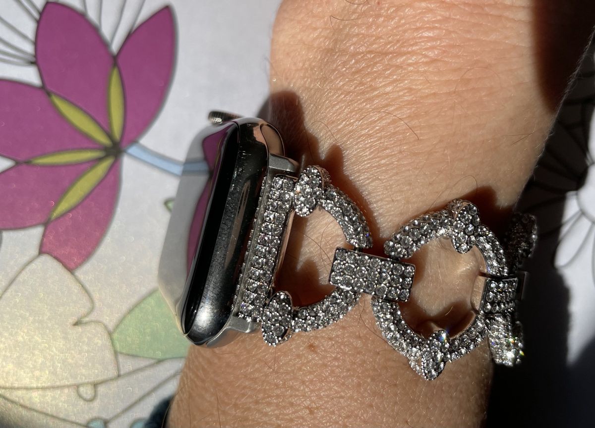 Goldenerre Crystal Pave Link Band For Apple Watch Lifestyle
