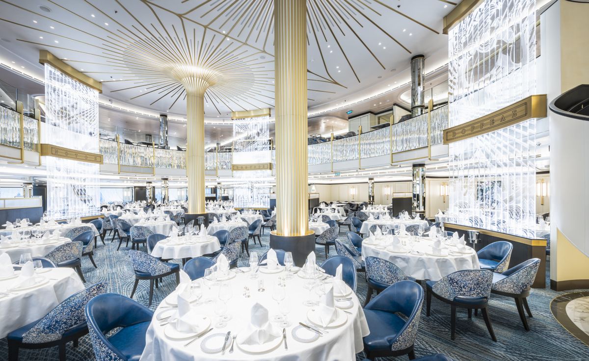 Inside Cunard Queen Anne's Britannia Restaurant - Vimarsana News