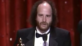 Steven Wright accepting Academy Award