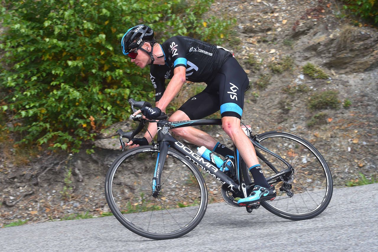 Chris Froome (Sky) struggled on stage 11