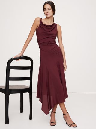 Banana Republic, Crepe Twist-Shoulder Dress