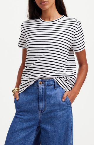 Stripe Perfect Cotton Crewneck Top