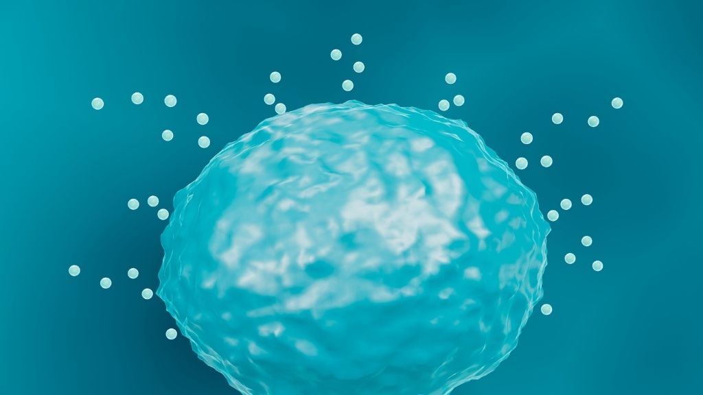 illustration of a mast cell releasing histamine