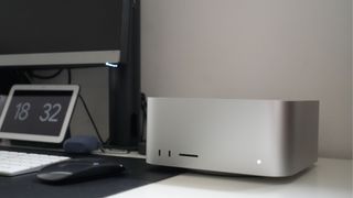 The front of the Mac Studio M2 Ultra