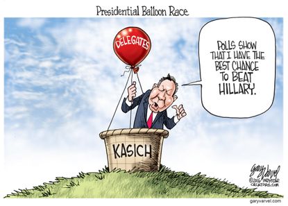 Political Cartoon U.S. Kasich Hillary