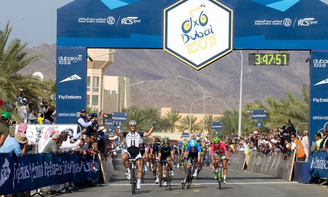 Marcel Kittel (Giant-Shimano) wins his second consecutive stage in the Dubai Tour