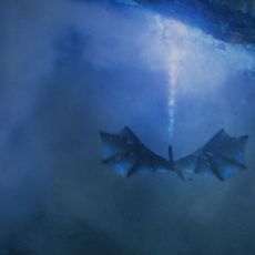 Blue, Water, Sky, Manta ray, Rays and skates, Cloud, Electric blue, Space, Fish, Fictional character, 