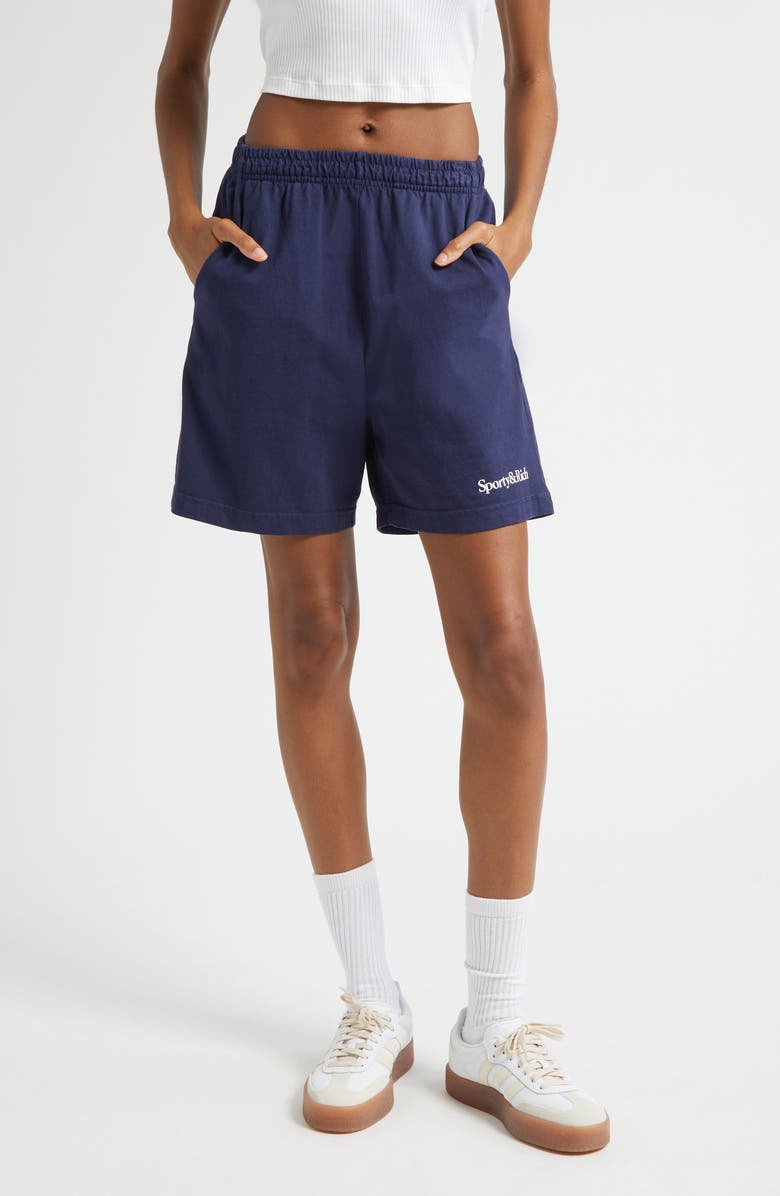 Serif Logo Graphic Gym Shorts
