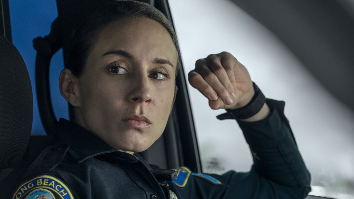 Troian Bellisario as Traci in uniform in On Call