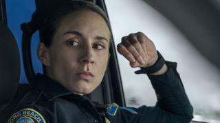 Troian Bellisario as Traci in uniform in On Call