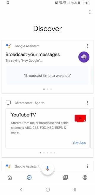 Google Home app discover old